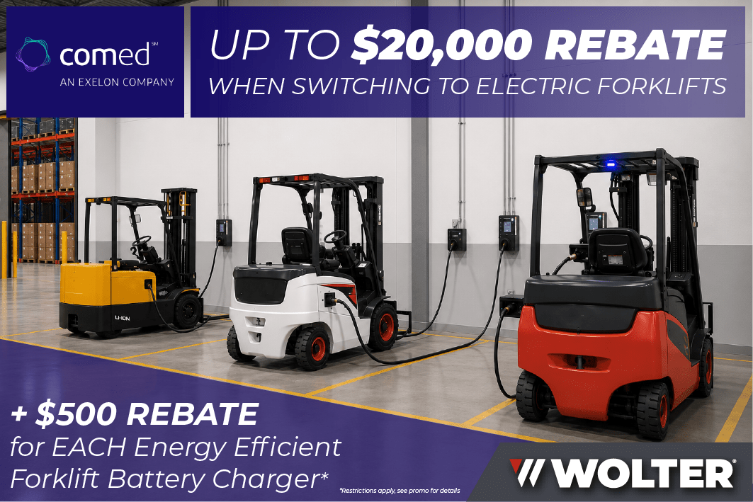 Up to $20,000 rebate for switching to electric forklifts with ComEd